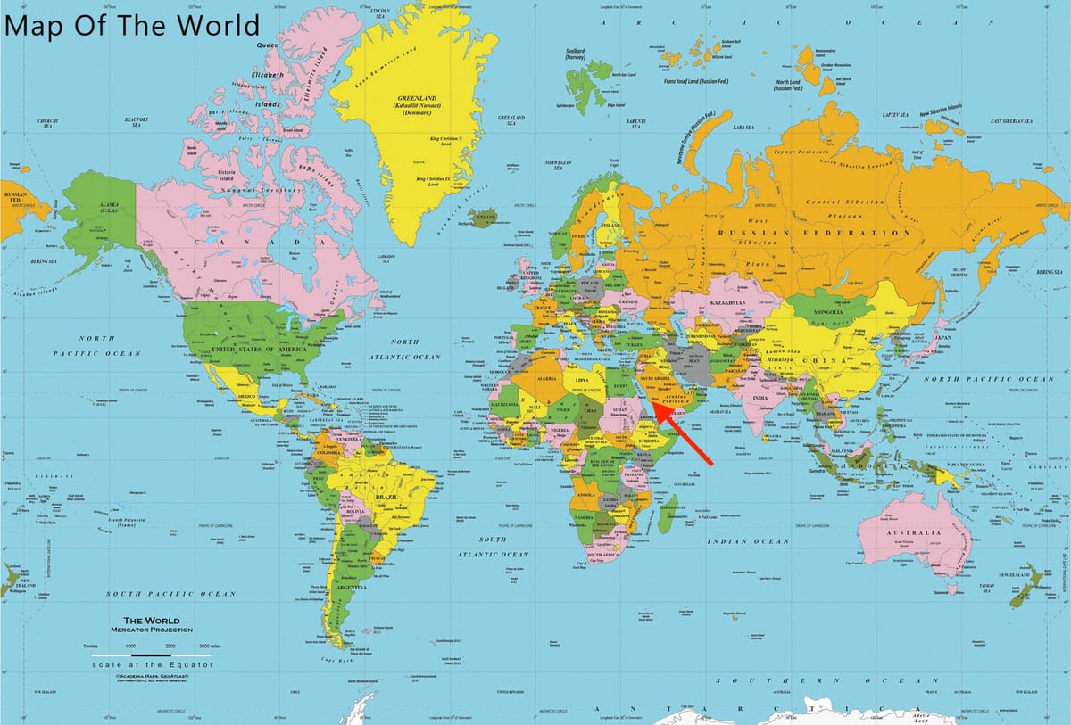 Mecca (Makkah) location on world map